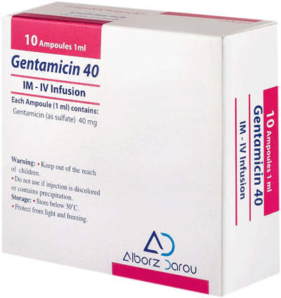 جنتامایسین  40mg/1mL,1mL تزریقی