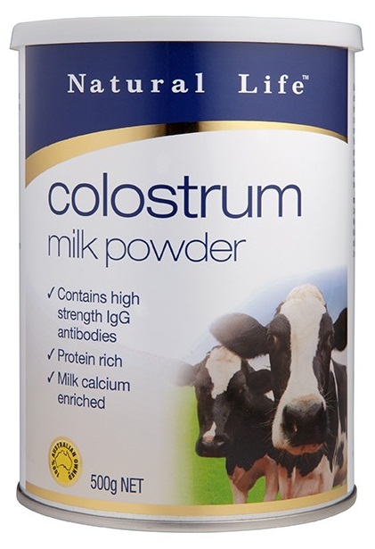 کلوستروم پودر شیر حاوی پروتئین و کلسیم 500 گرم پودر