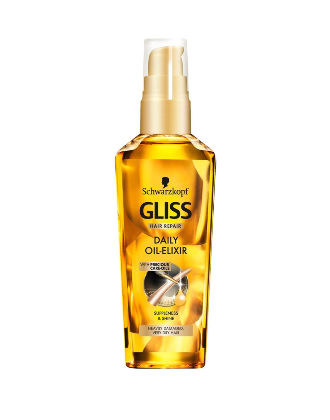 فراورده های حالت دهنده ،نرم کننده وتثبیت کننده آرایش مو (کرمها ، لوسیونها وروغنها) GLISS Gliss Hair Repair Daily Oil Elixir 75ml