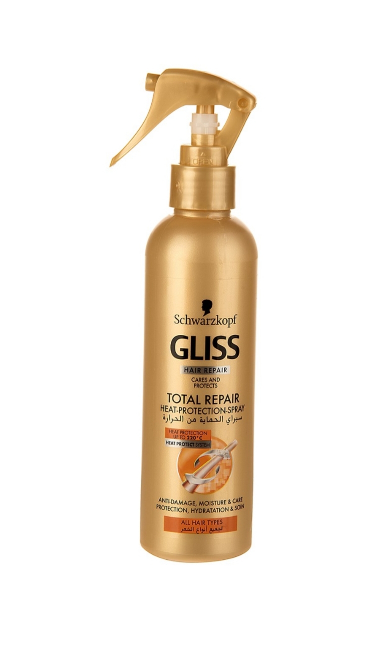 فراورده های حالت دهنده ،نرم کننده وتثبیت کننده آرایش مو (کرمها ، لوسیونها وروغنها) GLISS Heat Protection Spray Total Repair