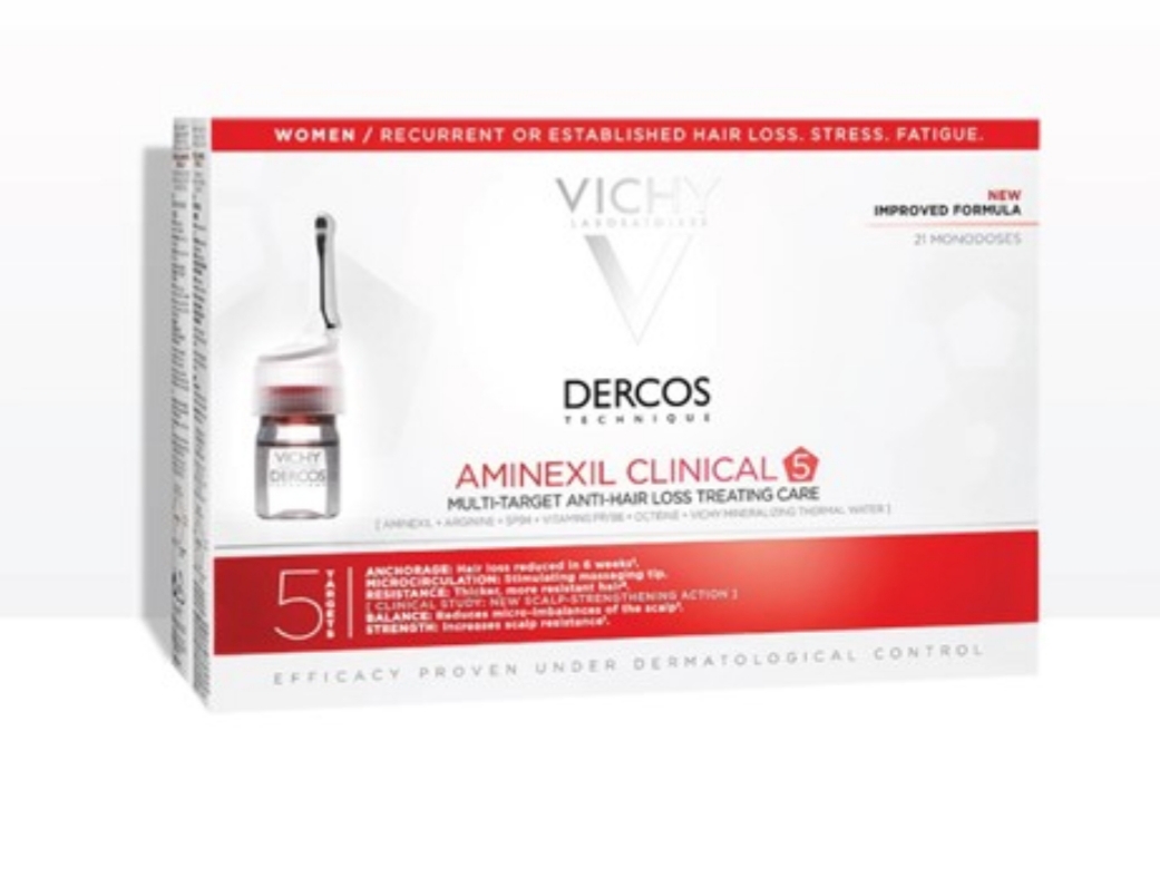 فراورده های حالت دهنده ،نرم کننده وتثبیت کننده آرایش مو (کرمها ، لوسیونها وروغنها) VICHY Dercos aminexil clinical 5 multi target anti hair loss treating care for women