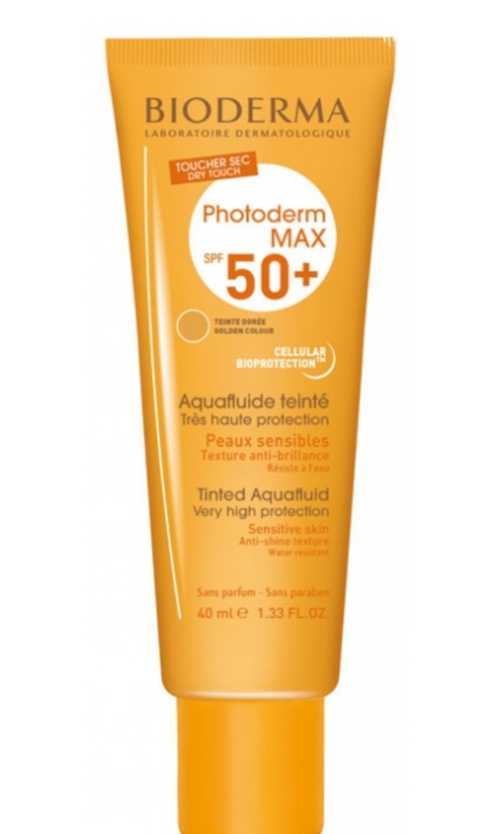 فراورده های برای حمام آفتاب BIODERMA PHOTODERM MAX AQUAFLUIDE SPF50+ (GOLDEN COLOR)