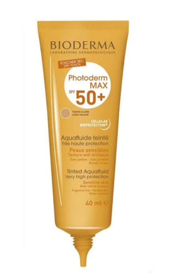 فراورده های برای حمام آفتاب BIODERMA PHOTODERM MAX SPF50+ TINTED AQUAFLUID LIGHT COLOR