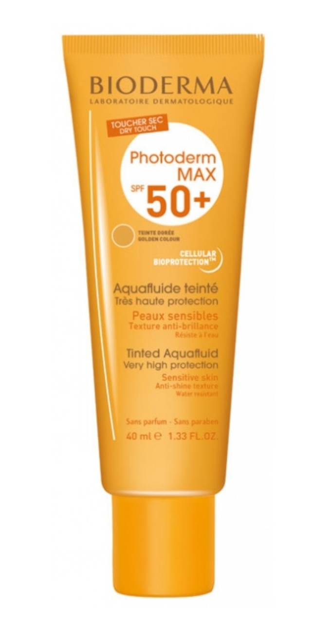فراورده های برای حمام آفتاب BIODERMA PHOTODERM MAX SPF50+ TINTED AQUAFLUID GOLDEN COLOR