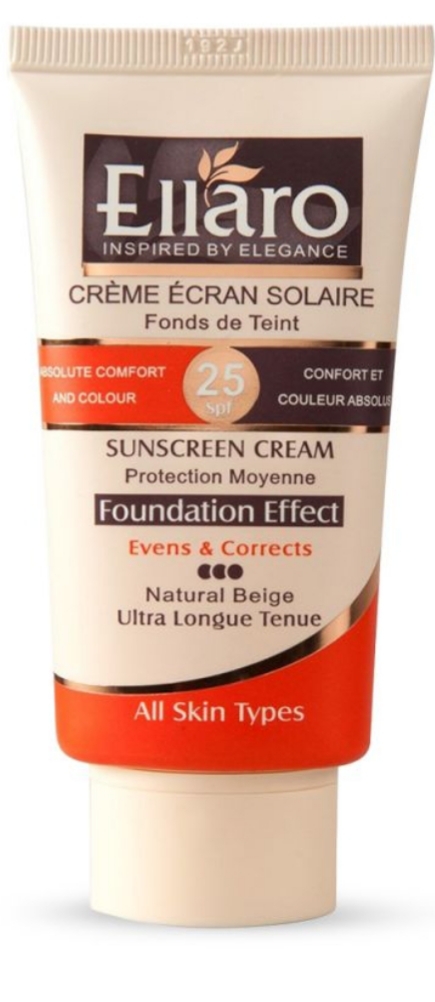 فراورده های برای حمام آفتاب ELLARO FOUNDATION SUNSCREEN ALL SKIN TYPE SPF25