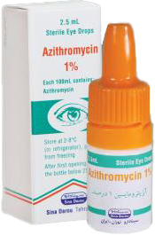 آزیترومایسین  1%,5mL قطره محلول چشمی